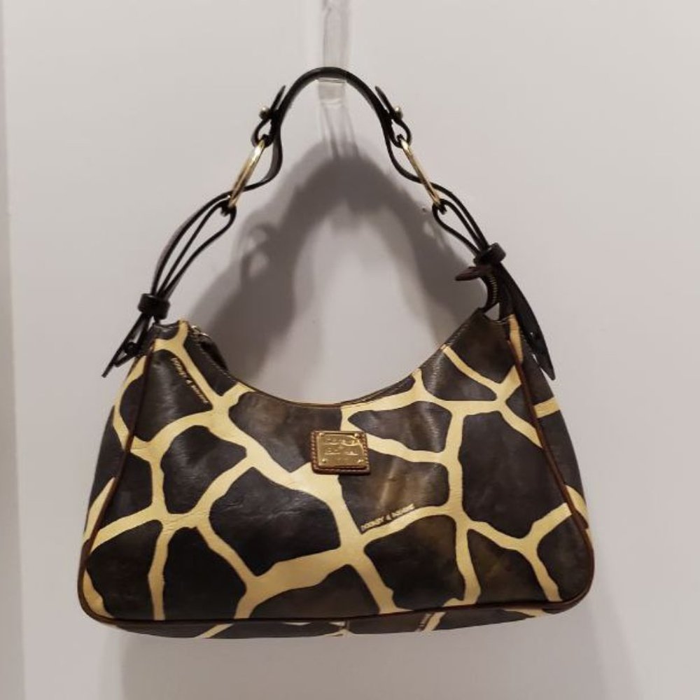 Dooney and Bourke Giraffe Print Leather Hobo